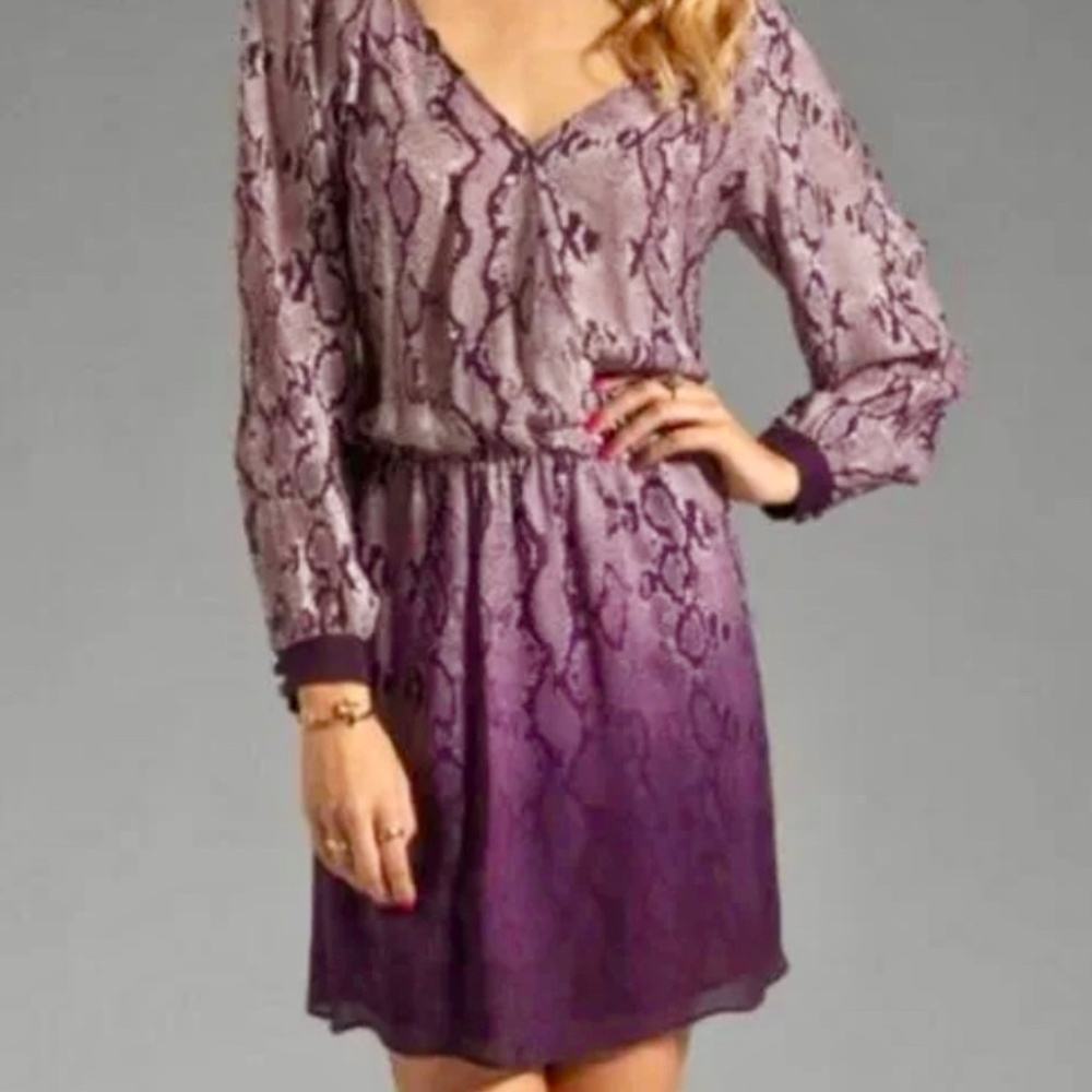 Parker Silk Snake Print, Faux Wrap Dress Size Small- NWOT